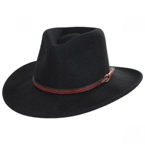 Stetson Bozeman Crushable Wool Felt Outback Hat - Medium, Black